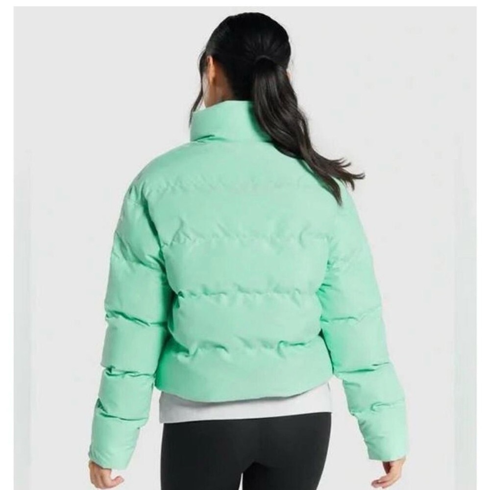 Gymshark Women's Mint Green Puffer Jacket - Picture 2 of 10